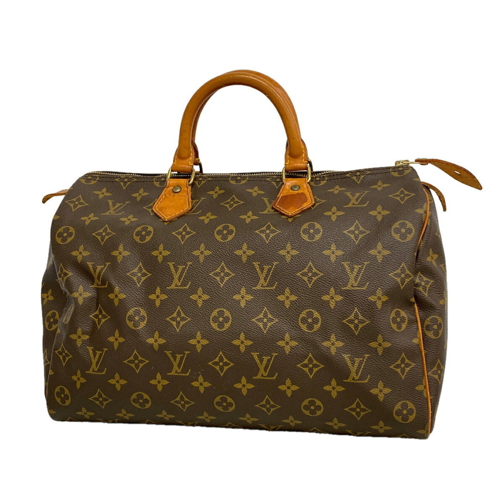 Louis Vuitton Monogram Speedy 35 Handbag M41107 Brown Women's
